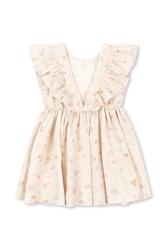 Κοριτσίστικα Konges Sløjd φόρεμα με βαμβάκι ELIN FRILL DRESS GOTS KS105338.PPY2 μπεζ