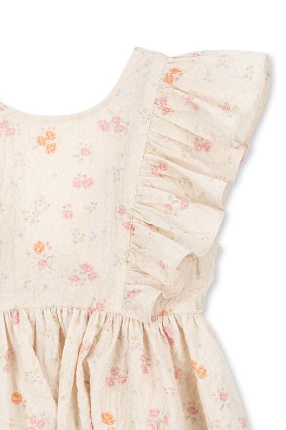 Konges Sløjd φόρεμα με βαμβάκι ELIN FRILL DRESS GOTS KS105338.PPY2 μπεζ