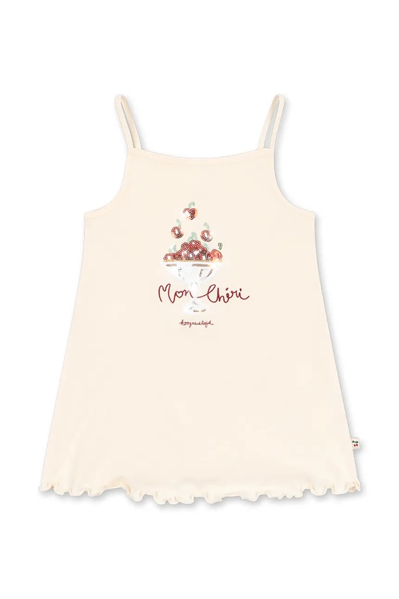 Konges Sløjd šaty bavlnené FAMO STRAP DRESS GOTS béžová KS105366.PPY2