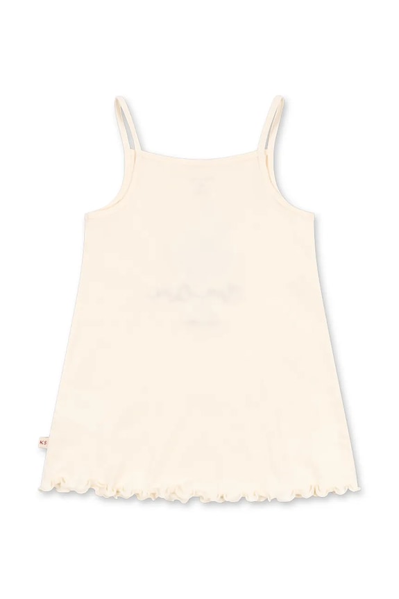 Konges Sløjd šaty bavlnené FAMO STRAP DRESS GOTS KS105366.PPY2 béžová SS26