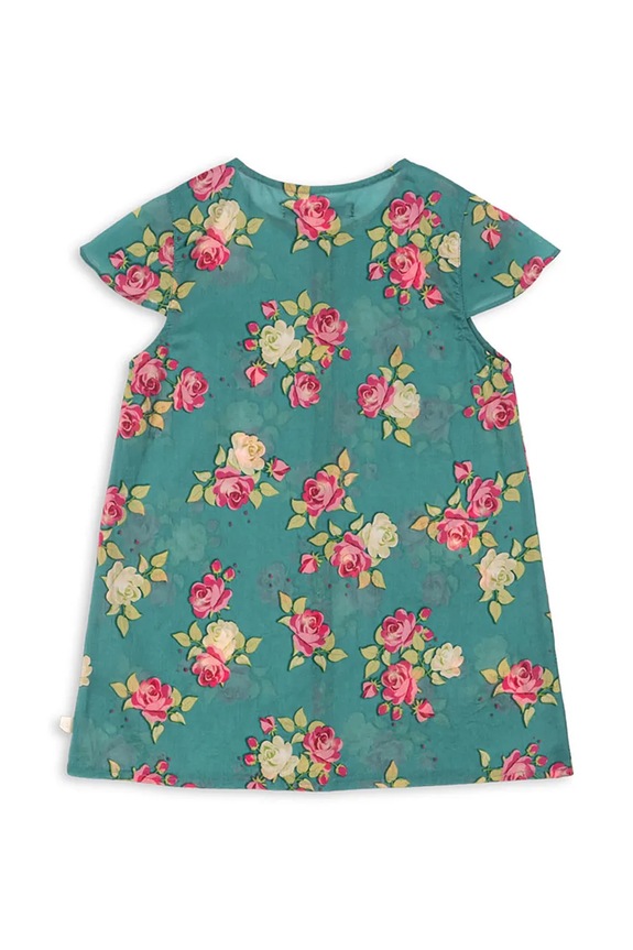 Konges Sløjd šaty bavlnené VIOLA SS DRESS GOTS KS105579.PPY2 zelená SS26