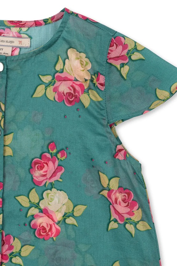 Dievča Konges Sløjd šaty bavlnené VIOLA SS DRESS GOTS KS105579.PPY2 zelená