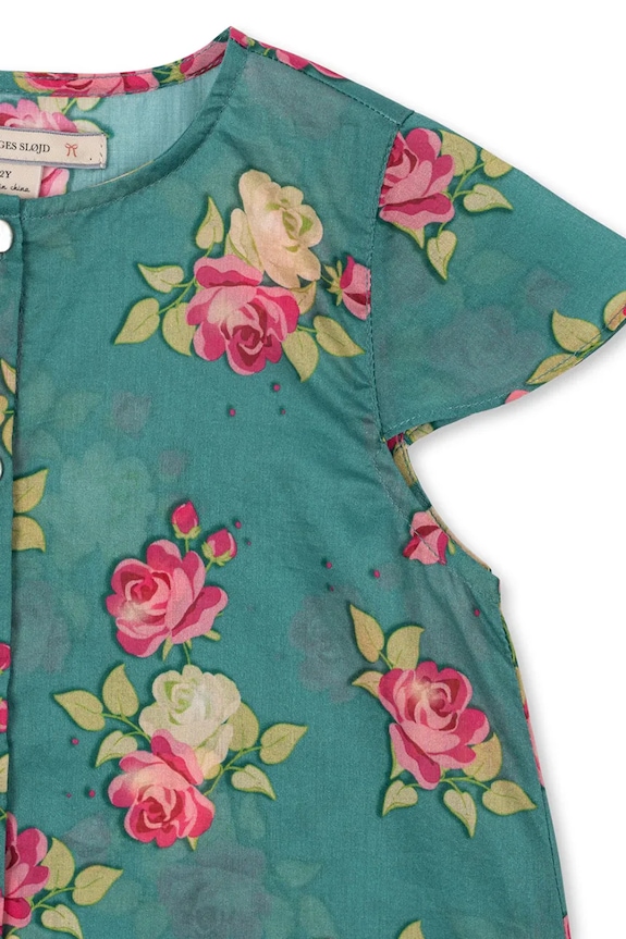 Κοριτσίστικα Konges Sløjd φόρεμα βαμβακερό VIOLA SS DRESS GOTS KS105579.PPY2 πράσινο