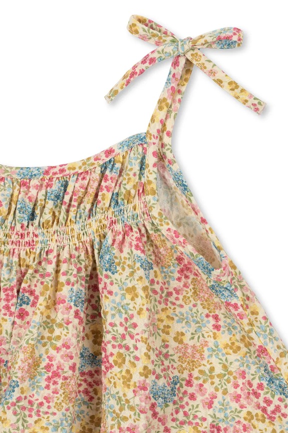 Dievča Konges Sløjd letné šaty s bavlnou VIVIAN STRAP DRESS GOTS KS105582.PPY2 béžová