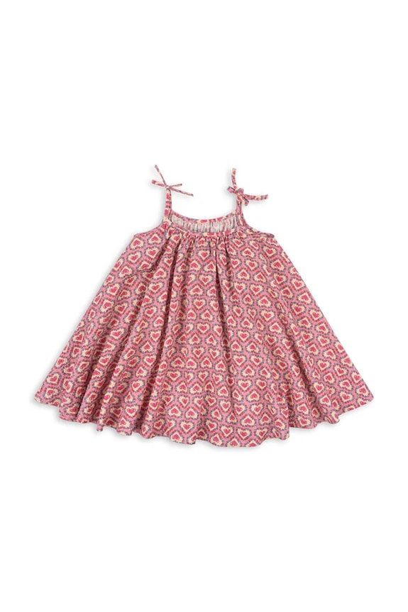 Konges Sløjd καλοκαιρινό βαμβακερό VIVIAN STRAP DRESS GOTS KS105582.PPY2 ροζ SS26