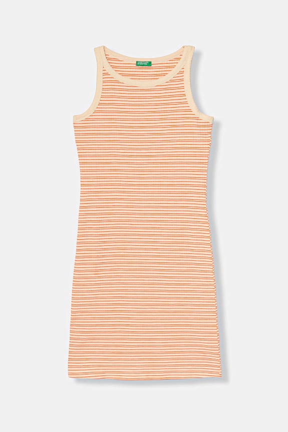 United Colors of Benetton φόρεμα με βαμβάκι πορτοκαλί 38DBCV019.G.seasonal