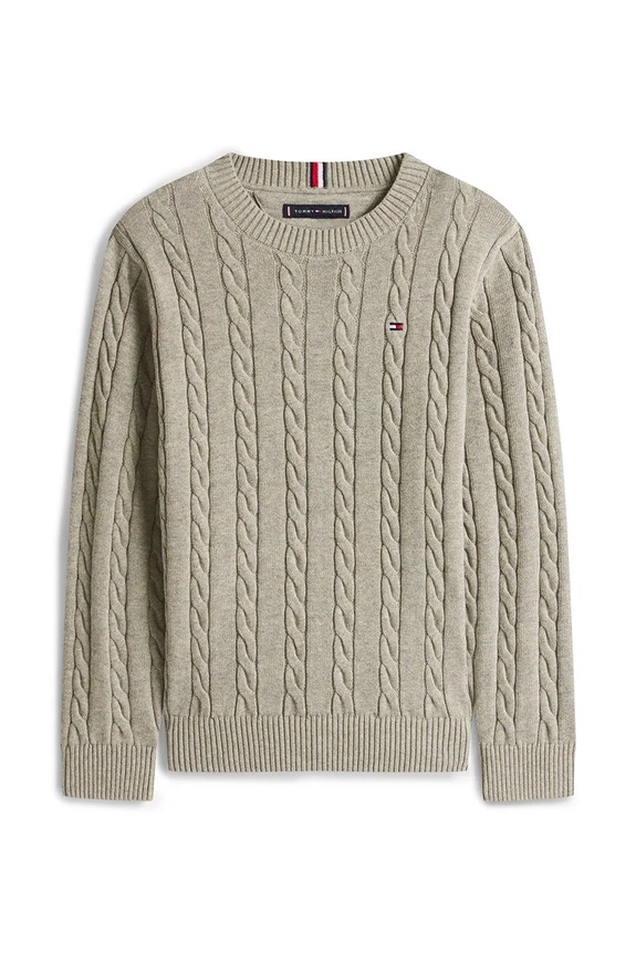 Tommy Hilfiger pulover de bumbac pentru copii KB0KB09753.128.176.PPY2 gri SS26