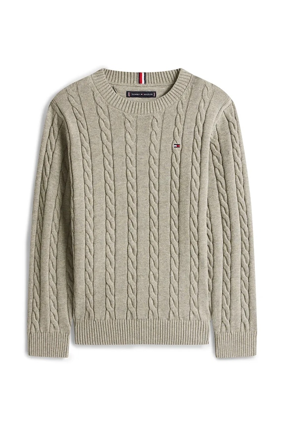 Tommy Hilfiger pulover de bumbac pentru copii KB0KB09753.128.176.PPY2 gri SS26
