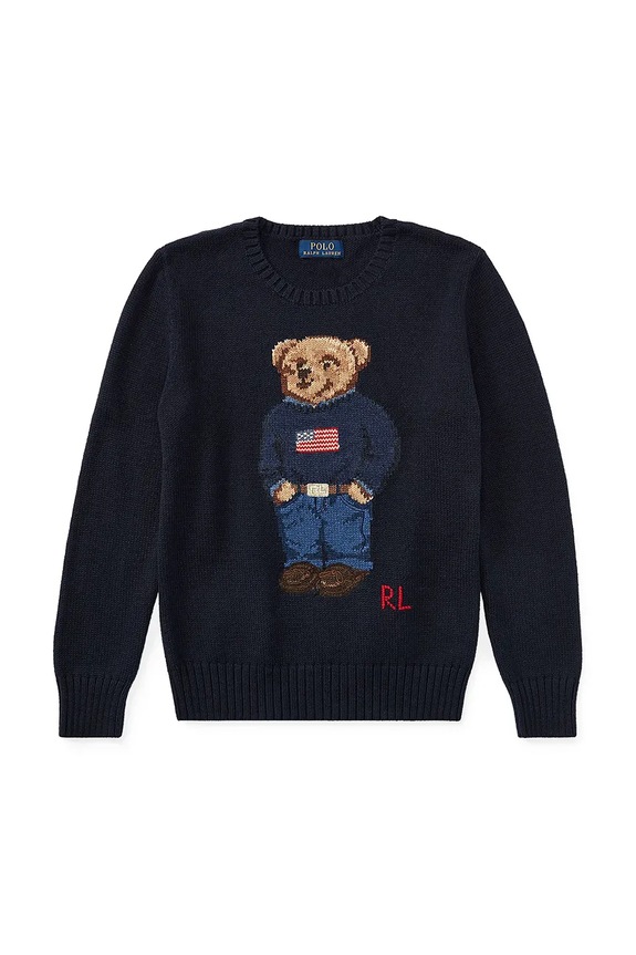 Detský bavlnený sveter Polo Ralph Lauren 323668286002 tmavomodrá SS26