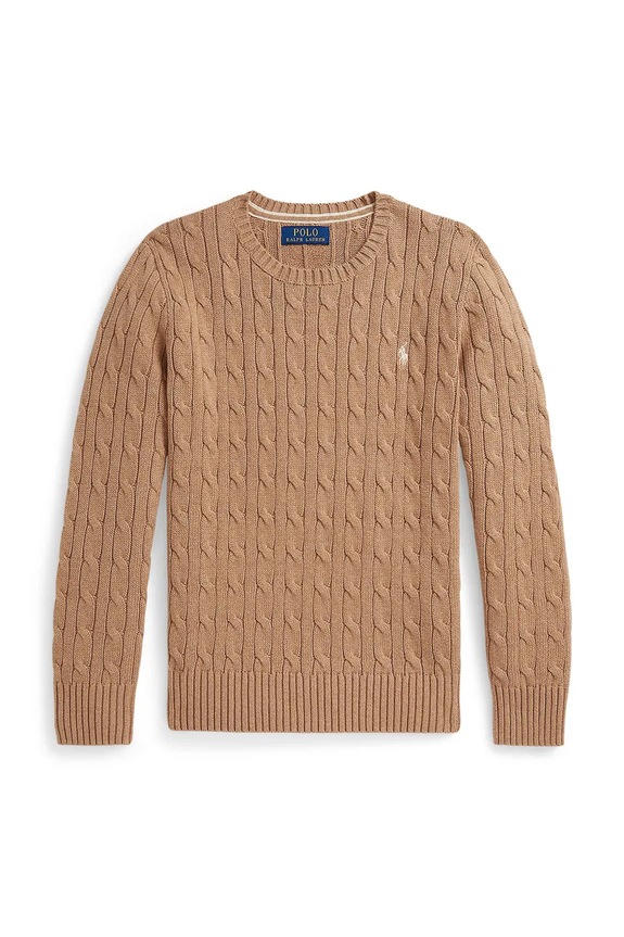 Polo Ralph Lauren sweter bawełniany dziecięcy bawełna beżowy 323702674504
