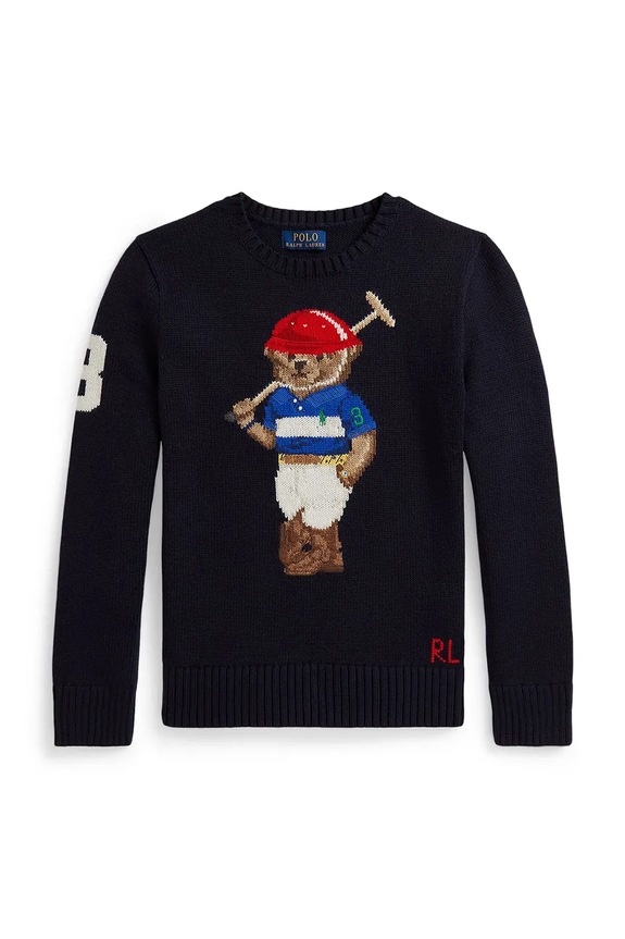 Polo Ralph Lauren pulover de bumbac pentru copii imprimeu bleumarin 323A95620001