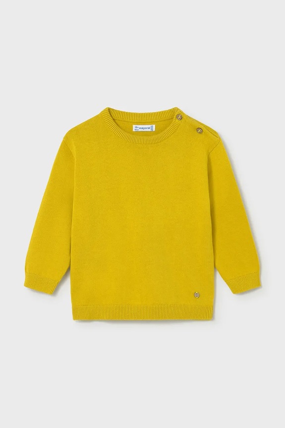 Mayoral sweter bawełniany dziecięcy bawełna żółty 303.3B.Baby.PPY2