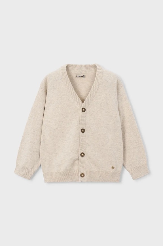 Mayoral cardigan din bumbac pentru copii uni bej 3381.5A.Mini.PPY2