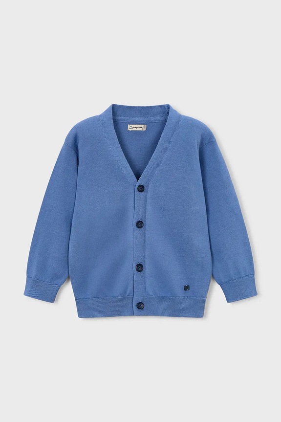 Mayoral cardigan din bumbac pentru copii 3381.5A.Mini.PPY2 albastru SS26