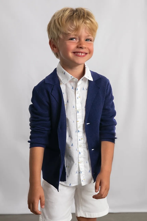 Mayoral cardigan din bumbac pentru copii uni bleumarin 3436.5A.Mini.PPY2