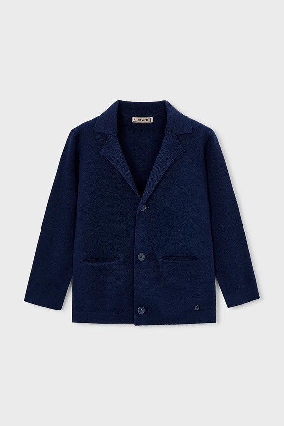 Mayoral cardigan din bumbac pentru copii 3436.5A.Mini.PPY2 bleumarin SS26