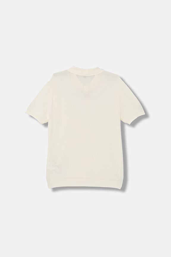 Dečki Emporio Armani pletena polo majica ženska z viskozo EB001222.AF23412 bež
