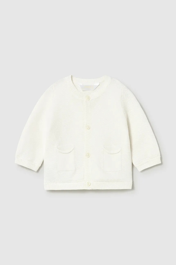 Mayoral Newborn cardigan din bumbac pentru copii uni bej 1303.1B.Newborn.PPY2
