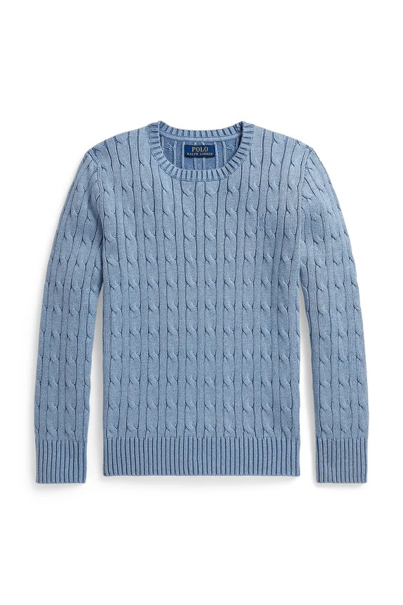 Polo Ralph Lauren pulover de bumbac pentru copii uni albastru 323702674507