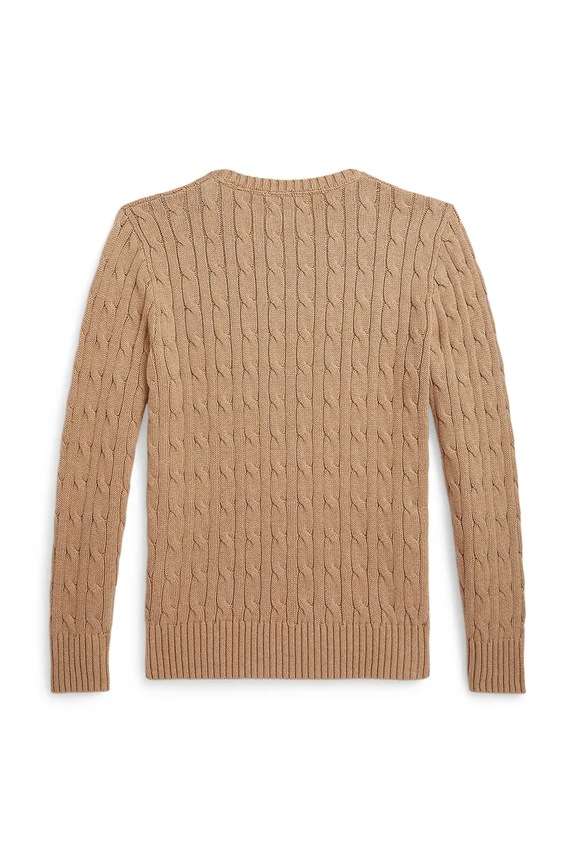 Polo Ralph Lauren pulover de bumbac pentru copii 323702674515 maro SS26
