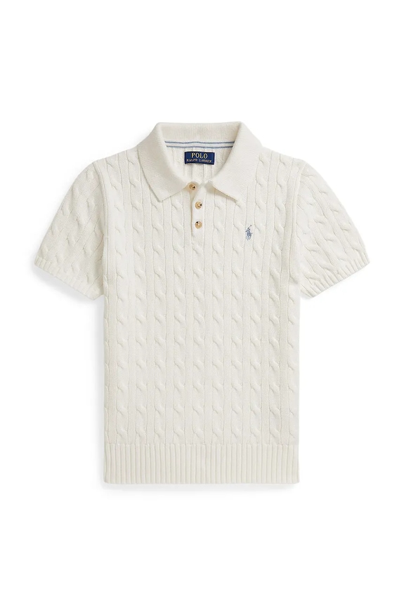 Polo Ralph Lauren Πουλόβερ παιδικό βαμβακερό λευκό 323962923504