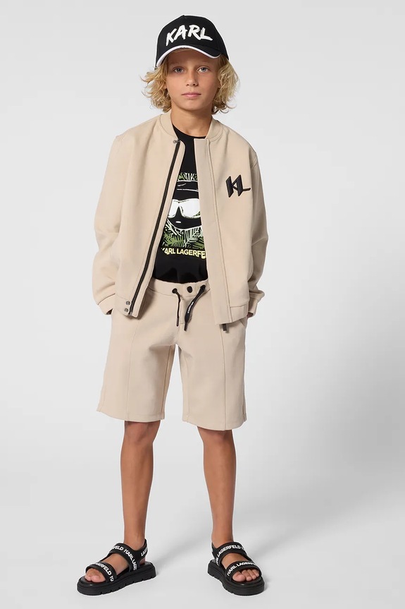 Karl Lagerfeld bluza dziecięca aplikacja beżowy Z31090.86.108