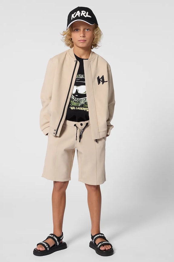 Karl Lagerfeld bluza dziecięca aplikacja beżowy Z31090.86.108