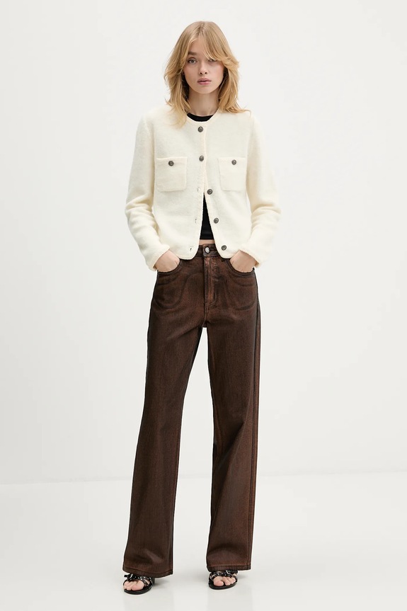 Kardigan s dodatkom vune Gestuz 10910746 bež SS26