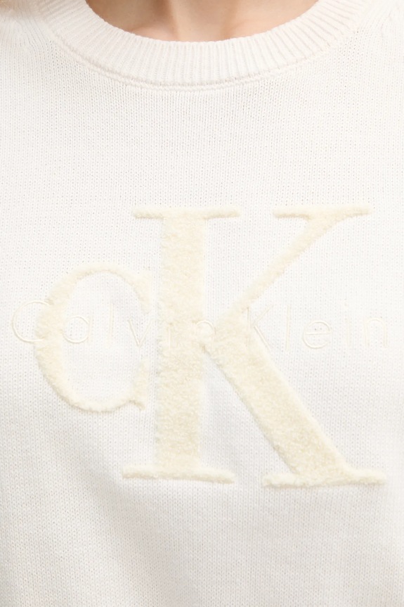 Bavlněné tričko Calvin Klein Jeans LV044E306G béžová