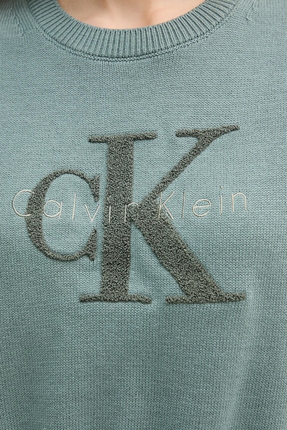 Bavlněné tričko Calvin Klein Jeans LV044E306G tyrkysová
