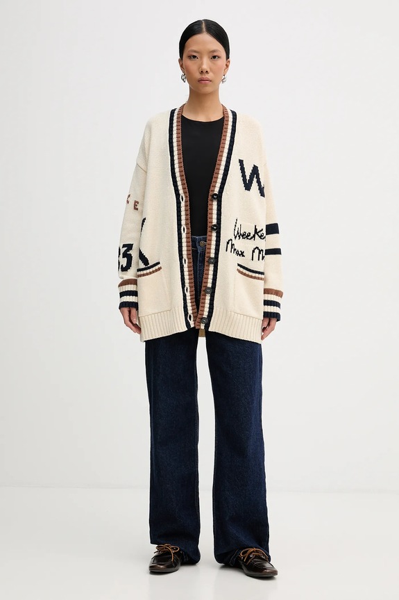 Πλεκτή ζακέτα Weekend Max Mara BLASONE 2615341061600 μπεζ SS26
