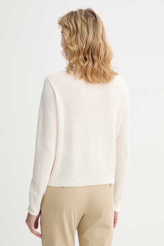 Oblečenie Weekend Max Mara kardigán dámsky ľanový BADIA 2615341022600 béžová