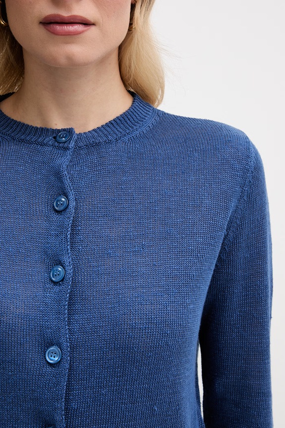 Weekend Max Mara kardigán dámsky ľanový BADIA 2615341022600 modrá