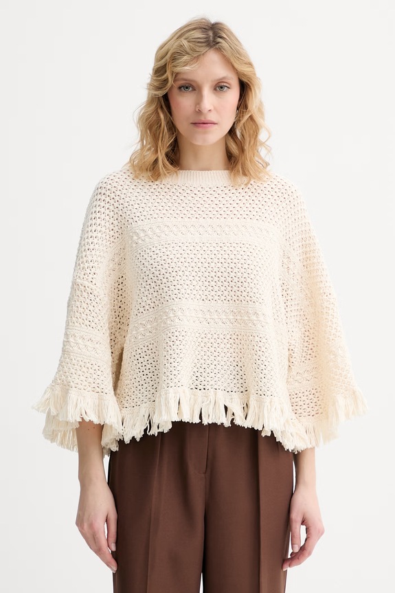 Weekend Max Mara sveter dámsky bavlnený PALATO béžová 2615361092600
