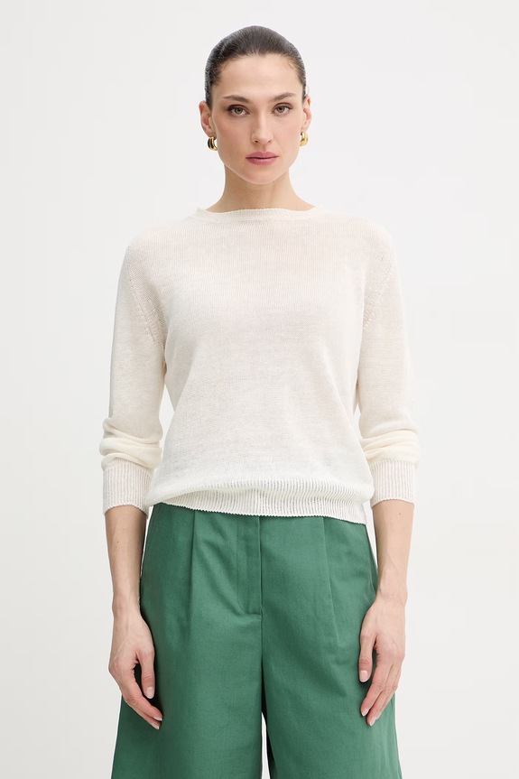 Λινό πουλόβερ Weekend Max Mara ATZECO άλλο μπεζ 2615361132600
