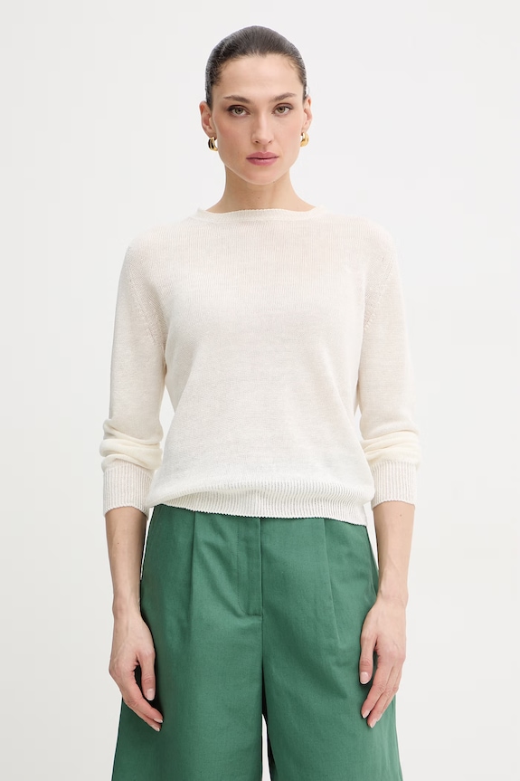 Λινό πουλόβερ Weekend Max Mara ATZECO άλλο μπεζ 2615361132600