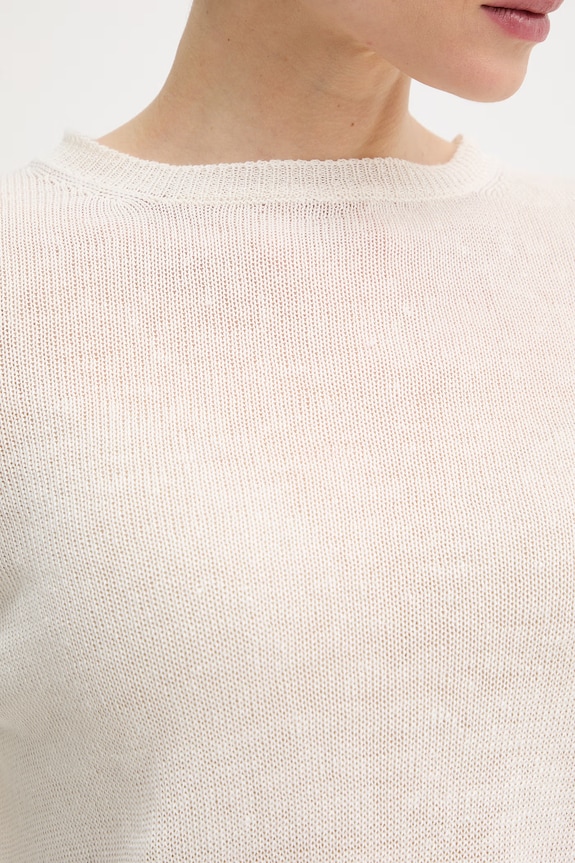 Λινό πουλόβερ Weekend Max Mara ATZECO 2615361132600 μπεζ