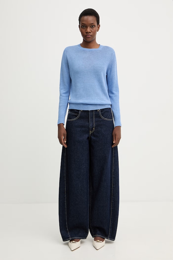 Weekend Max Mara sweter lniany ATZECO 2615361132600 niebieski SS26