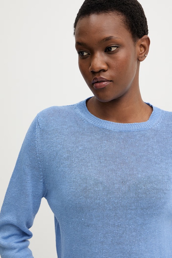 Weekend Max Mara sweter lniany ATZECO niebieski 2615361132600