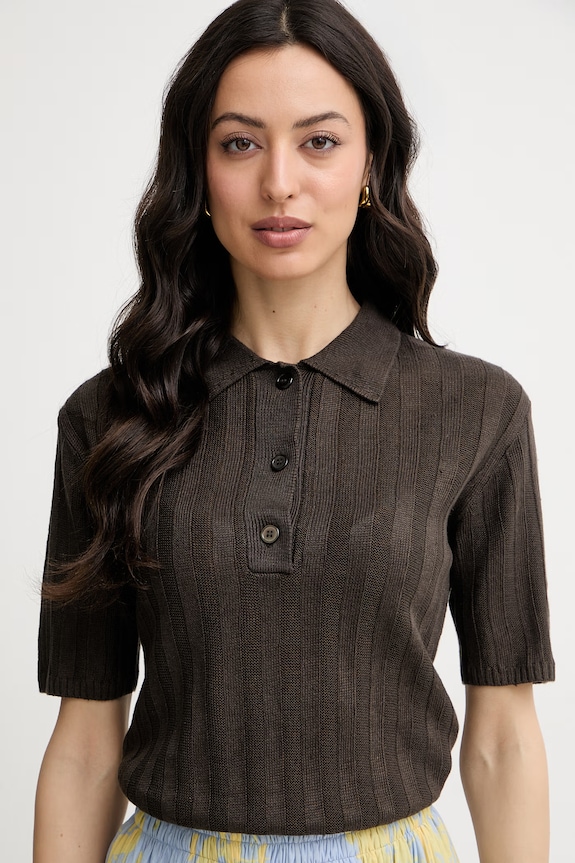 MM by Max Mara polo tricotat pentru femei, din in RIVETTO maro 2616361018600