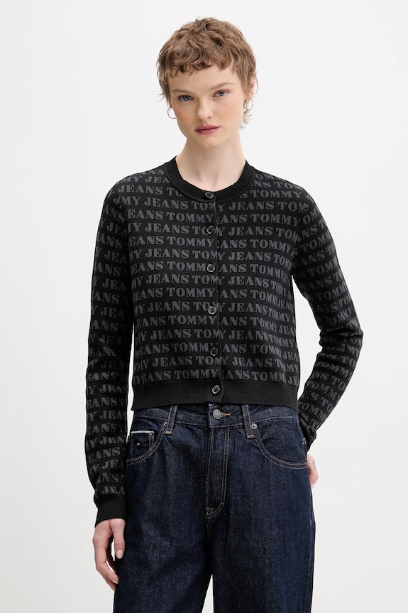 Πλεκτή ζακέτα Tommy Jeans άλλο μαύρο DW0DW22030