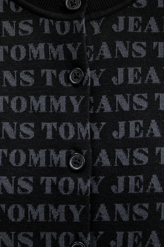 Πλεκτή ζακέτα Tommy Jeans DW0DW22030 μαύρο