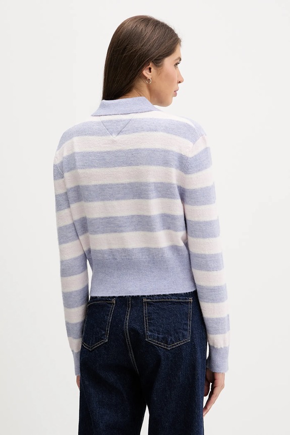Odzież Tommy Jeans sweter z dodatkiem alpaki DW0DW22558 niebieski