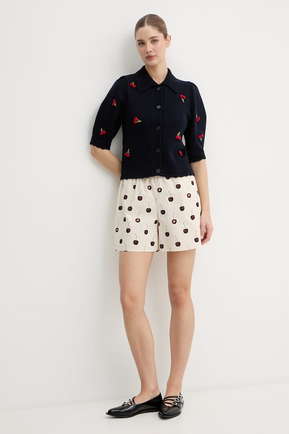 Stine Goya cardigan pentru femei, cu amestec de lână SG.SS26.K044.2359 bleumarin SS26