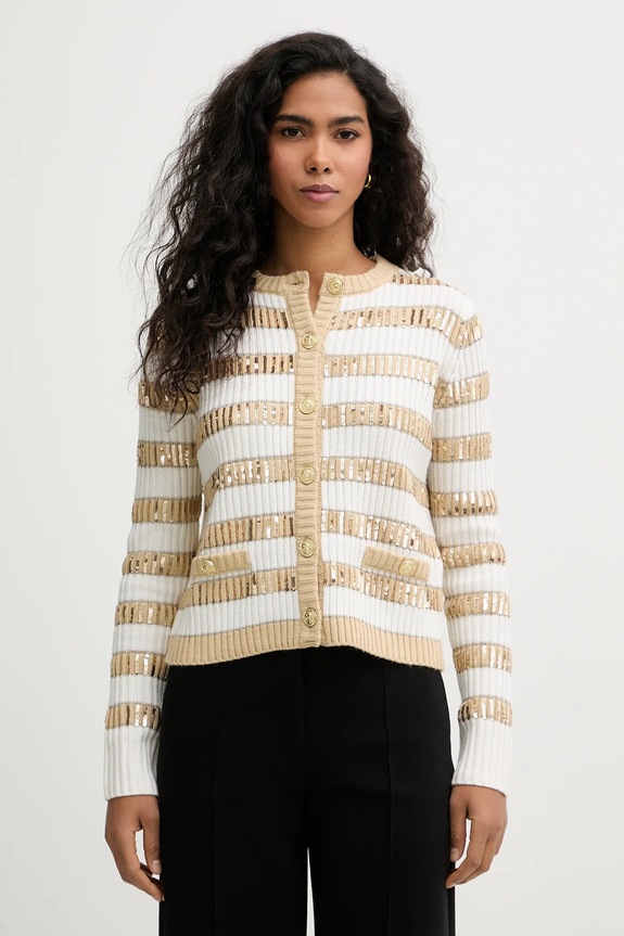 Marciano by Guess gyapjú kardigán MARTHA aplikációval bézs 6RGR19.5904Z