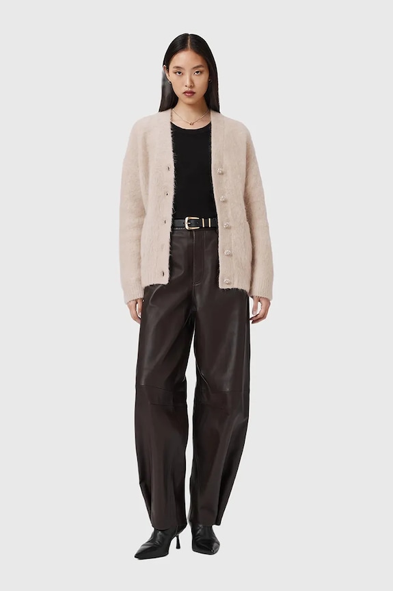 Μάλλινη μπλουζα AllSaints W077KD μπεζ