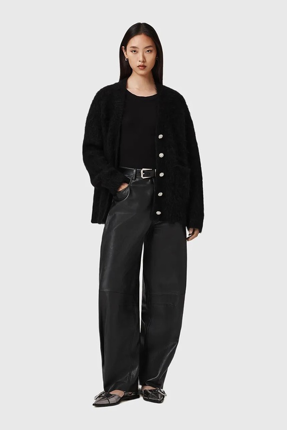 AllSaints gyapjú kardigán fekete W077KD