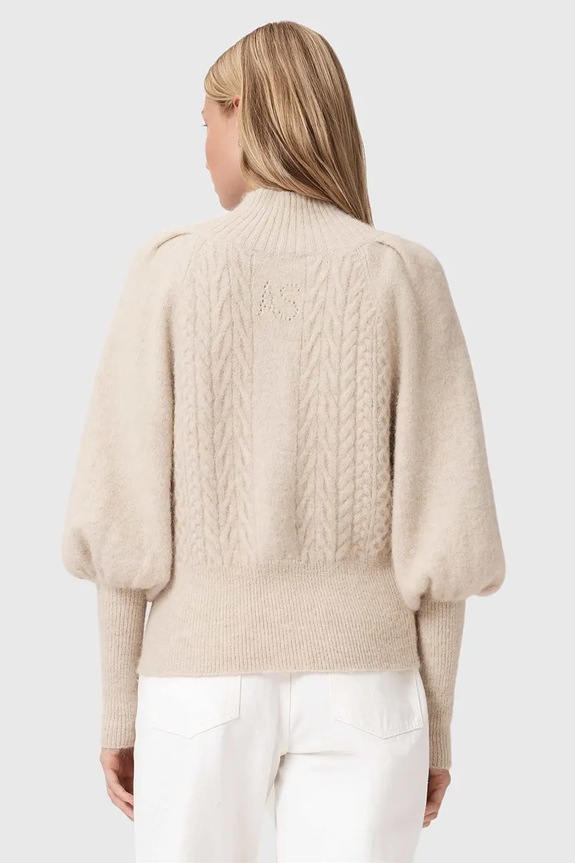 AllSaints pulover din amestec de lână de alpaca W090KD alb SS26