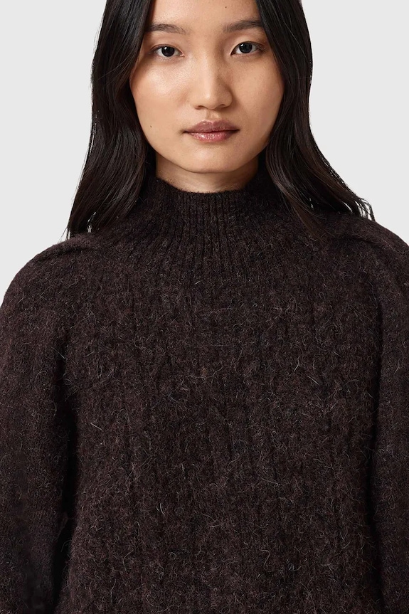 AllSaints pulover din amestec de lână de alpaca maro W090KD