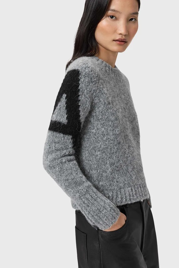Sveter s prímesou alpaky AllSaints čierna W088KD
